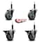 Service Caster 3.5'' Gray Poly Wheel Swivel 3/4'' Expanding Stem Caster Set 2 Brakes, 4PK SCC-EX20S3514-PPUB-2-PLB-2-34 - alternate 5